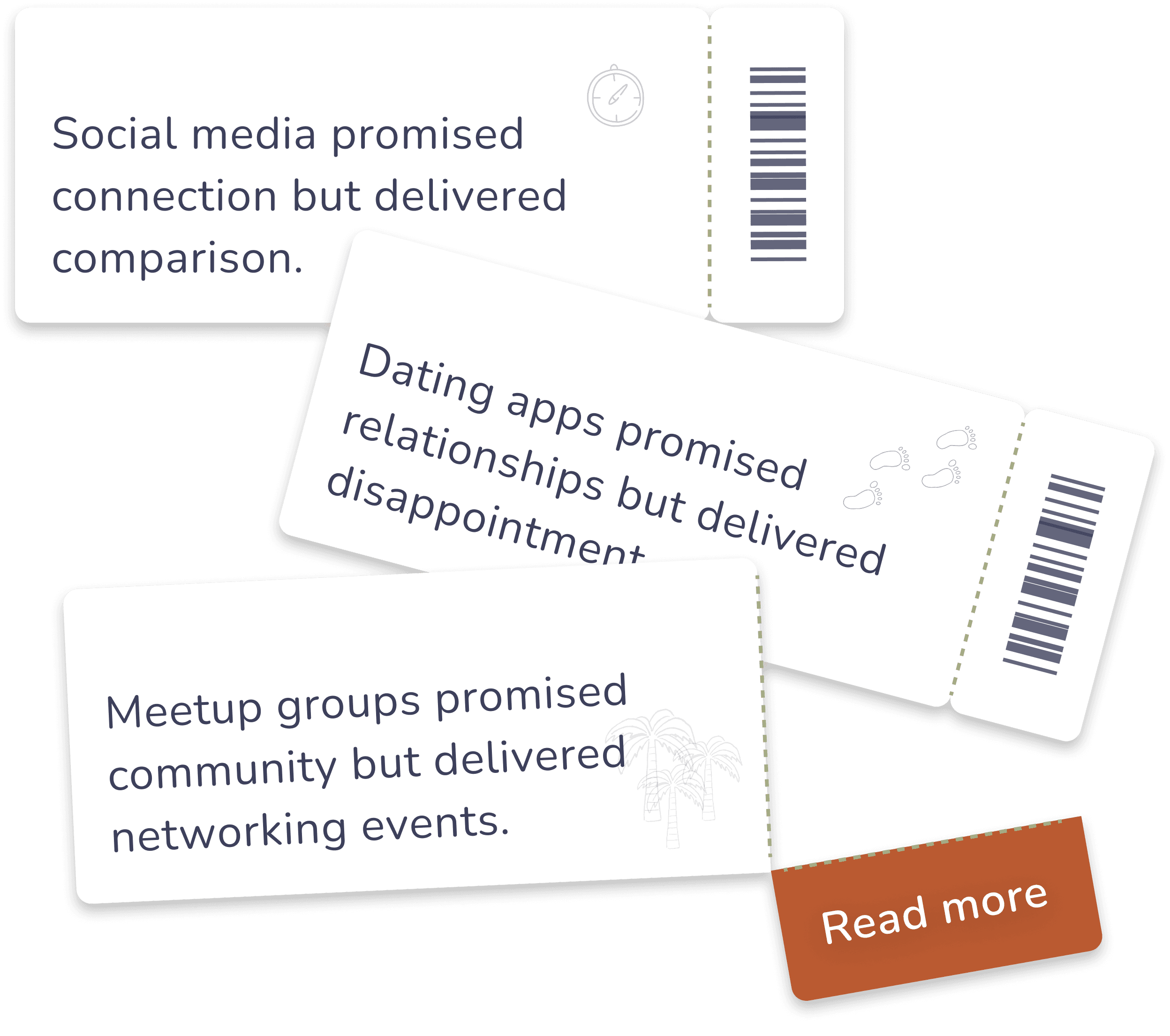 Illustration representing social connection or event tickets